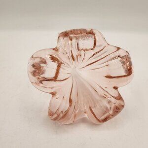 Vintage 1960’s Pink Iridescent Lily Blown Art Glass By Langsam-Billig,  Taiwan